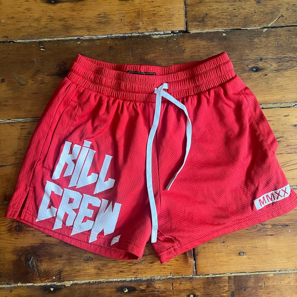 Kill Crew Red Shorts with White Accents